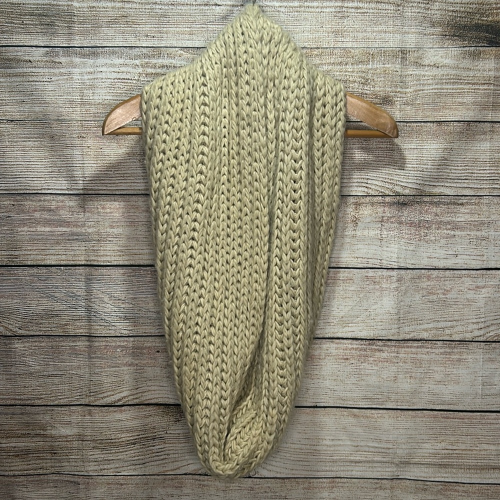 Tan Wool Infinity Scarf Bin G